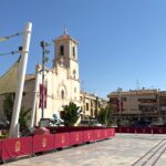 Plaza de España en San Javier decorada para el evento de la Princesa Leonor