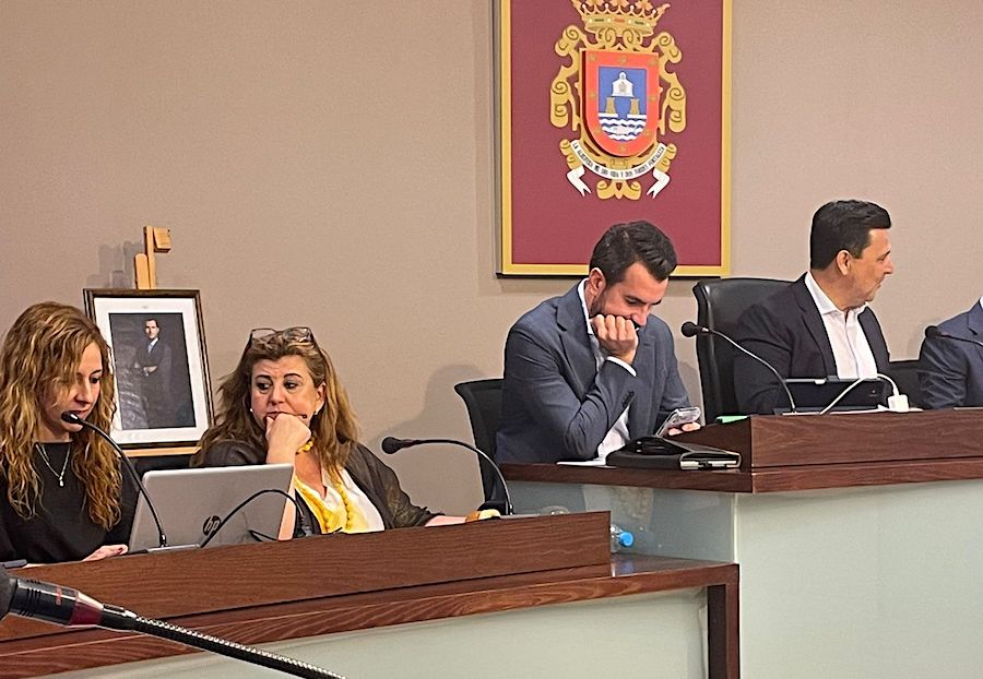 Reunión del Pleno de San Javier con retrato del Rey ausente