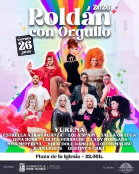 Evento Roldán con Orgullo 2026 con artistas drag y colorido