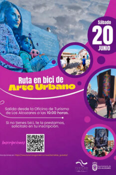 Cartel de la ruta en bici de arte urbano en Los Alcázares