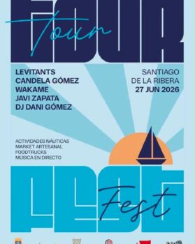 Cartel del Tour Fest en Santiago de la Ribera con actividades y música en directo.