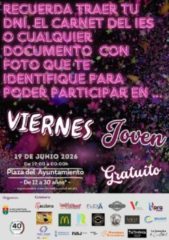 Cartel del evento Viernes Joven en Pilar de la Horadada