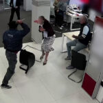 Momento de un asalto en una sucursal bancaria en San Javier.