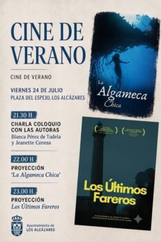 Cartel de cine de verano en Los Alcázares sobre documentales