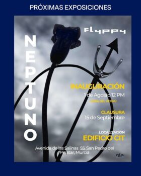 Cartel de la exposición Neptuno de Flyppy en San Pedro del Pinatar