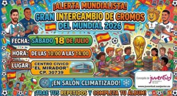 Evento de intercambio de cromos del Mundial 2026 en el Centro Cívico El Mirador.