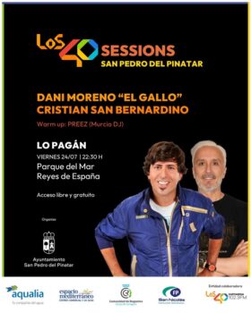 Cartel del evento Los 40 Sessions en San Pedro del Pinatar