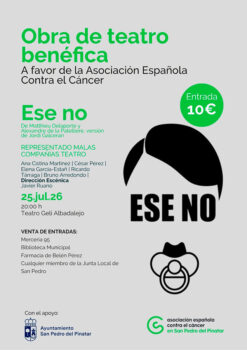Cartel de obra de teatro benéfica a favor de la Asociación Española Contra el Cáncer