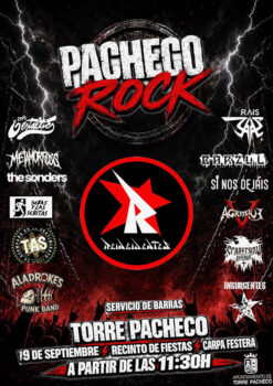 Cartel del festival Pacheco Rock con bandas locales y Reincidentes