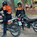 Voluntarios de Protección Civil en motocicletas en Pilar de la Horadada