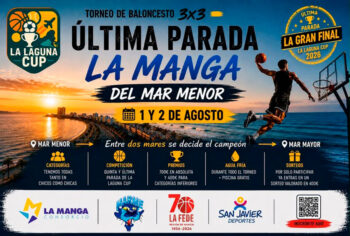Cartel del torneo de baloncesto 3x3 en La Manga del Mar Menor