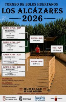 Cartel del torneo de bolos huertanos en Los Alcázares 2026