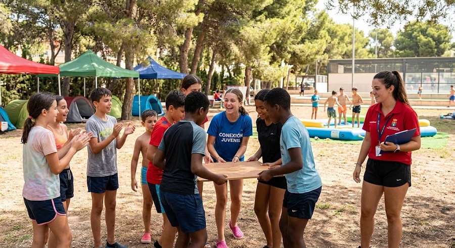 Niños participando en actividades de verano en Pilar de la Horadada