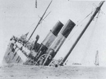 Imagen del naufragio del vapor Sirio en Cabo de Palos
