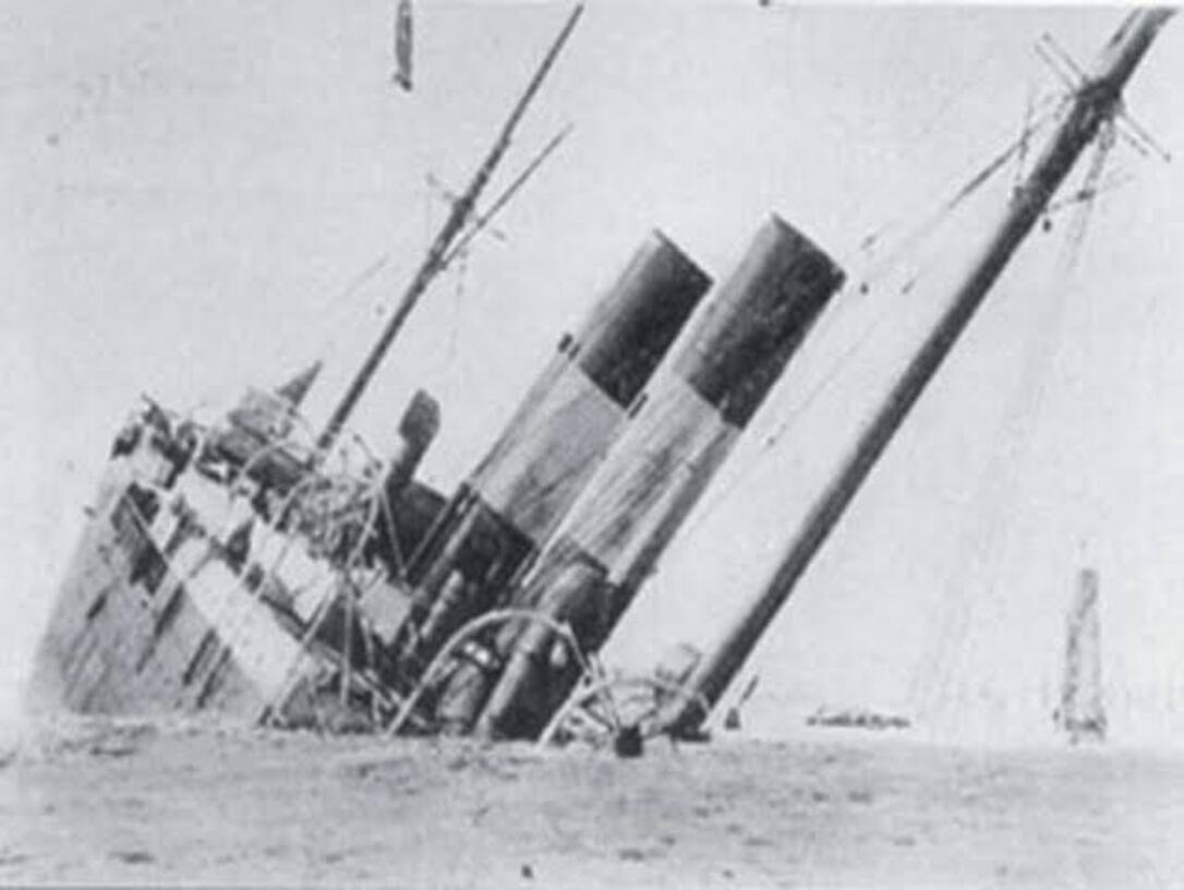 Imagen del naufragio del vapor Sirio en Cabo de Palos
