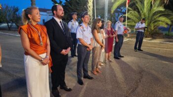 Autoridades y asistentes durante la romería de la Virgen de la Asunción